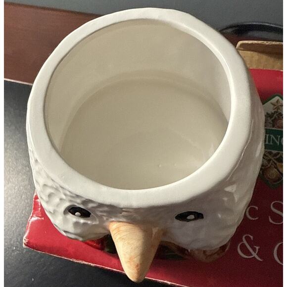 Vintage Ceramic Christmas Snowman Sugar and Creamer Set Trimmings Etc - Picture 4 of 7